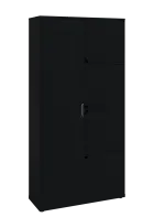 KSR6-82 L skříň šatní, 1x výsuvné ramínko, 4x dvířka, 2053x1022x400 mm, provedení levé, černá